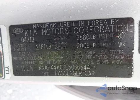 2014 Kia Forte Lx from USA, damaged, VIN KNAFX4A66E5066544